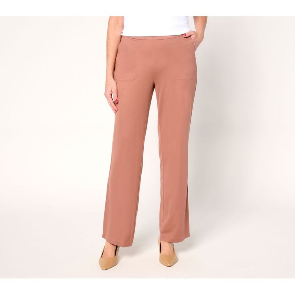 Splendid Women's Pants Sz XS Tall Go To Knit Straight-Leg Brown